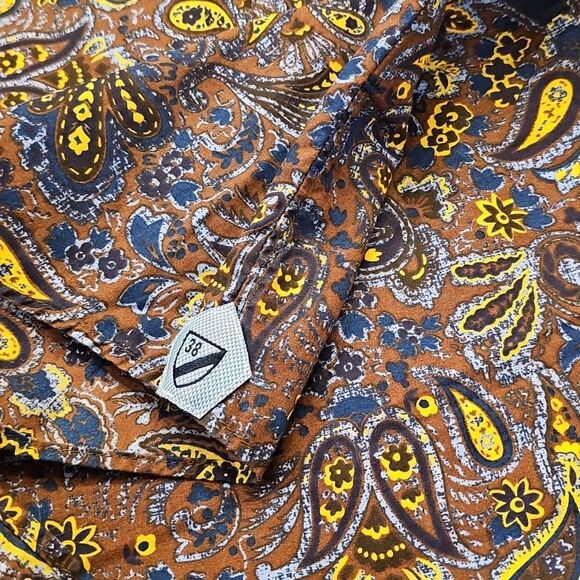 CREMIEUX Men's XL Retro Paisley Print Button Down Rocker Vintage Revival - Picture 5 of 6